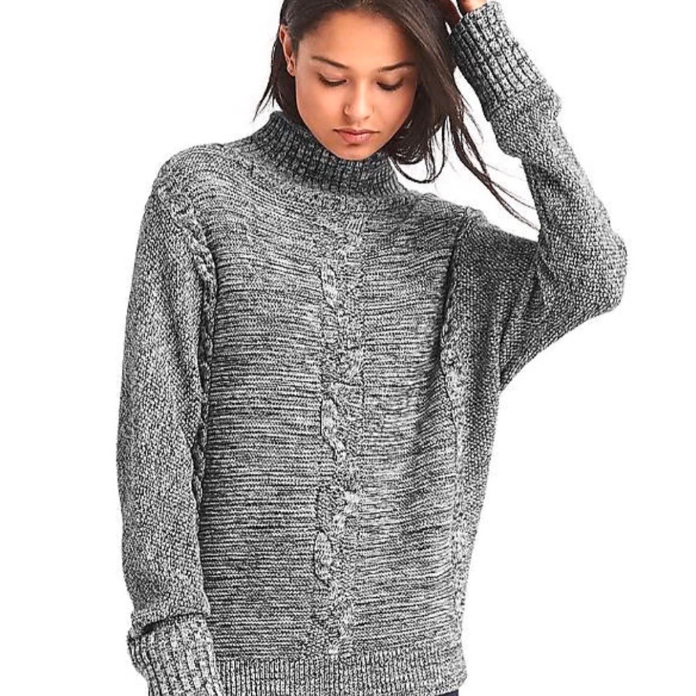 [Gap] Plait Cable Knit Mock neck Sweater